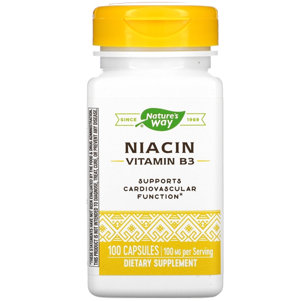 พร้อมส่ง วิตามินบี3 Nature's Way, Niacin, Vitamin B3, 100mg 100 Capsules