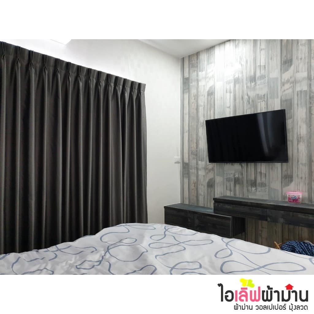 [H476] Centro สะพานมหาเจษฎาบดินทร์ฯ ติดตั้งเป็นม่านจีบ ผ้าดิมเอ้าท์กันแดด