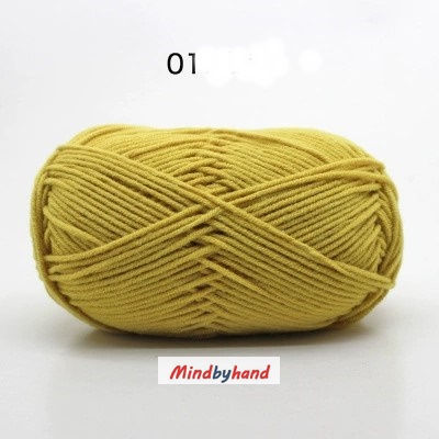 Milk Cotton เส้น4ply สีพื้น 01 Ginger