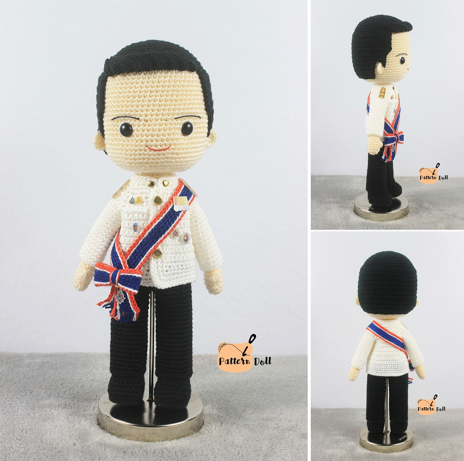 หนังสืองานฝีมือตุ๊กตาถักโครเชต์ชุดราชการไทย