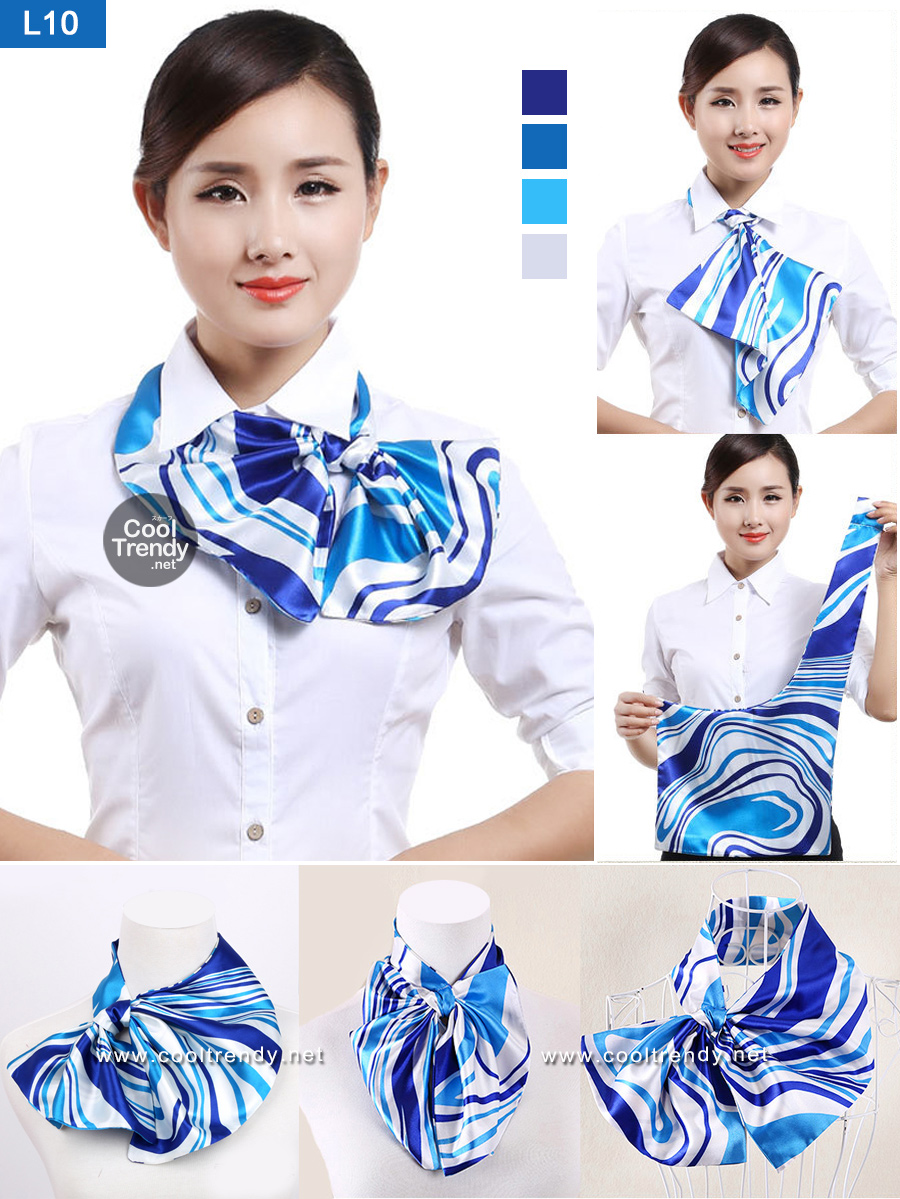 ผ้าพันคอสำเร็จรูป ผ้ายูนิฟอร์ม uniform ผ้าไหมซาติน : L10