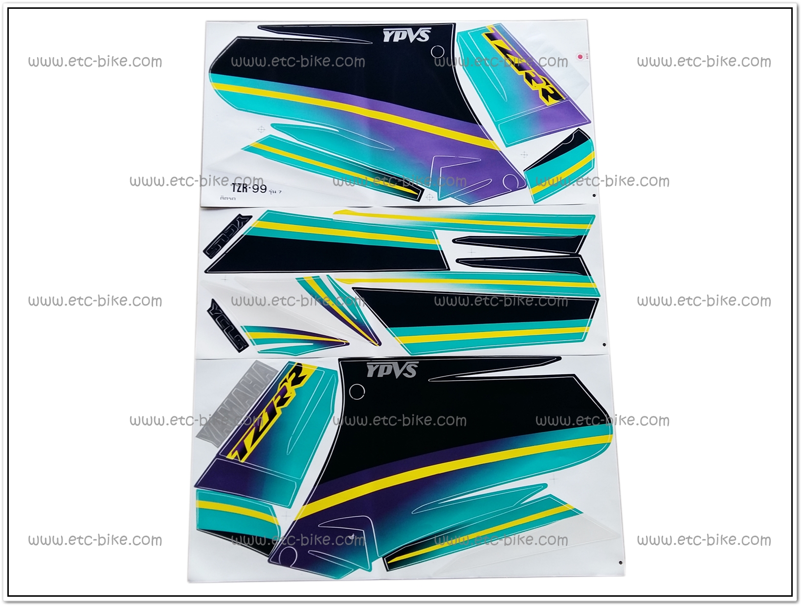 สติ๊กเกอร์ TZR-R ปี 99 ติดรถสีน้ำเงิน