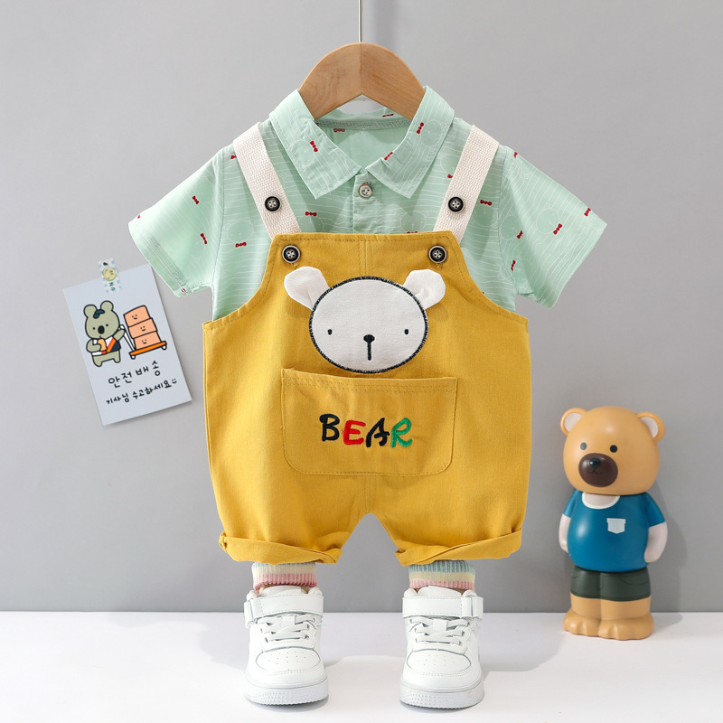 ha1583 เสื้อ+กางเกงเอี๊ยม size 80-110 จำนวน 4 ตัวต่อแพ็ค
