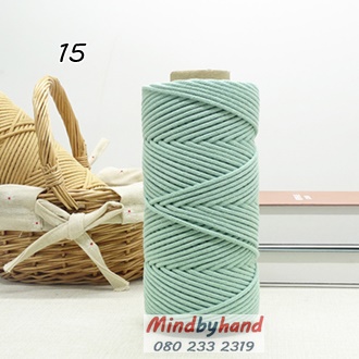 เชือกคอตตอลเส้นกลม สี 15 Light green (Mint)