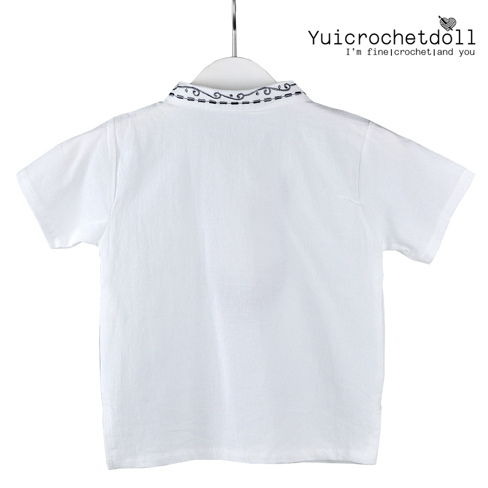 เสื้อเด็กหม่องวินเทจ (แขนสั้น) รุ่นปักลายคอ เสื้อคอจีนปักลาย สไตล์พื้นเมือง