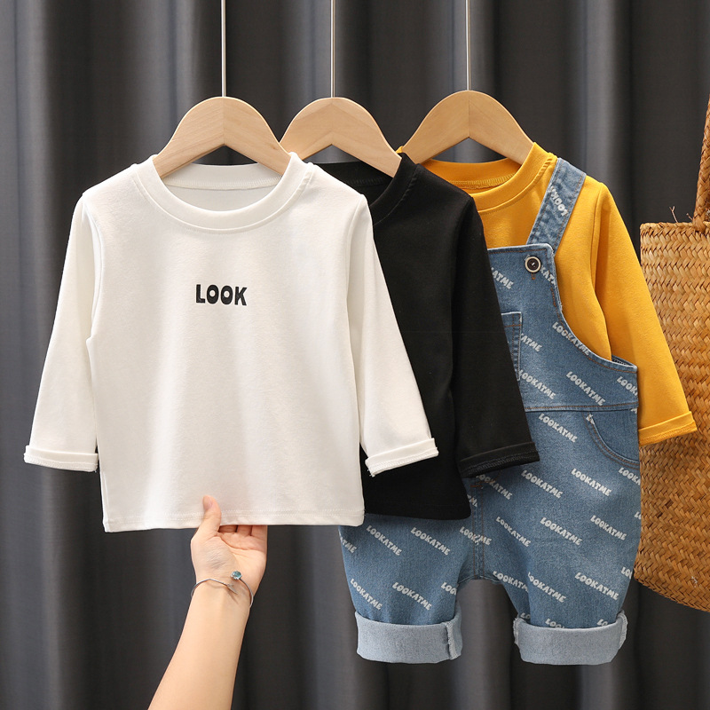ha1786 เสื้อ+กางเกงเอี๊ยมยีนส์ size 80-120 จำนวน 5 ตัวต่อแพ็ค