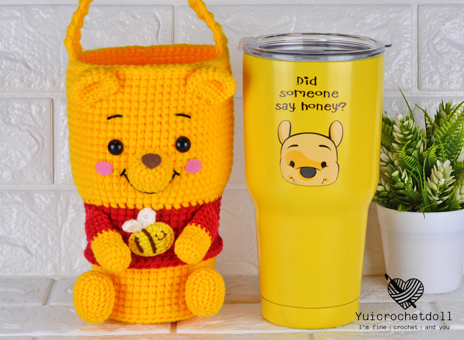 แพทเทิร์นถุงใส่แก้วเยติโครเชต์ ขนาด 30 ออนซ์