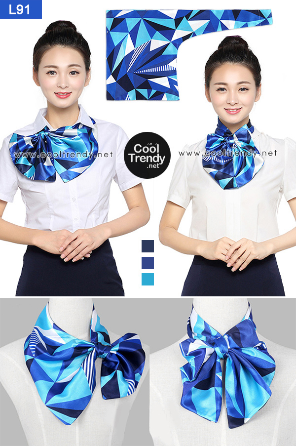 ผ้าพันคอสำเร็จรูป ผ้ายูนิฟอร์ม uniform ผ้าไหมซาติน : L91