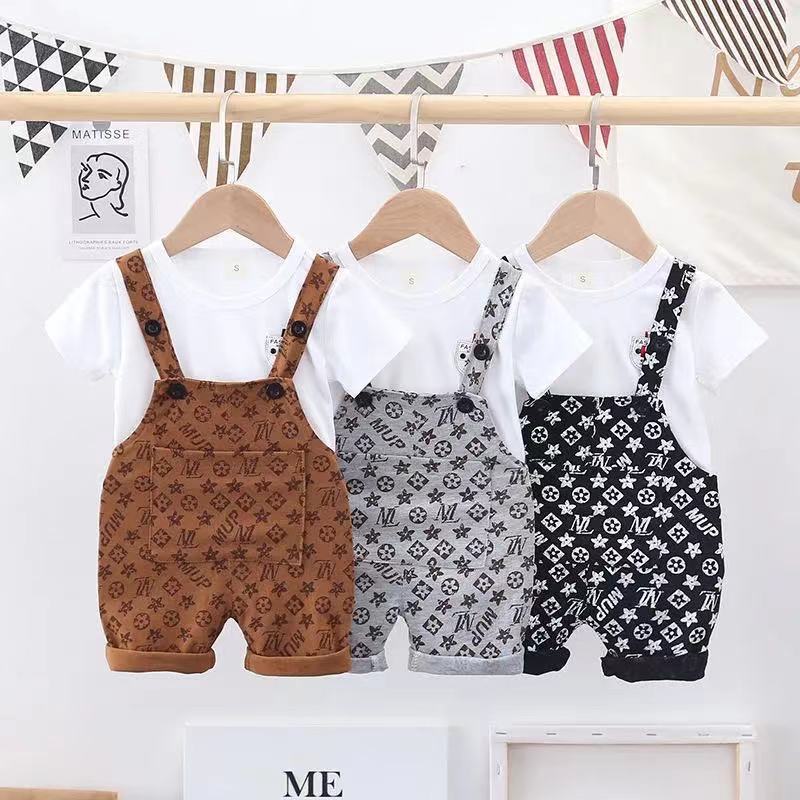ha1492 เสื้อ+กางเกงเอี๊ยม size 80-110 จำนวน 4 ตัวต่อแพ็ค