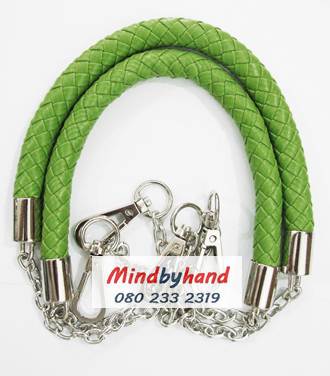 สายกระเป๋า สายเปียต่อโซ่ก้ามปู สีเงิน