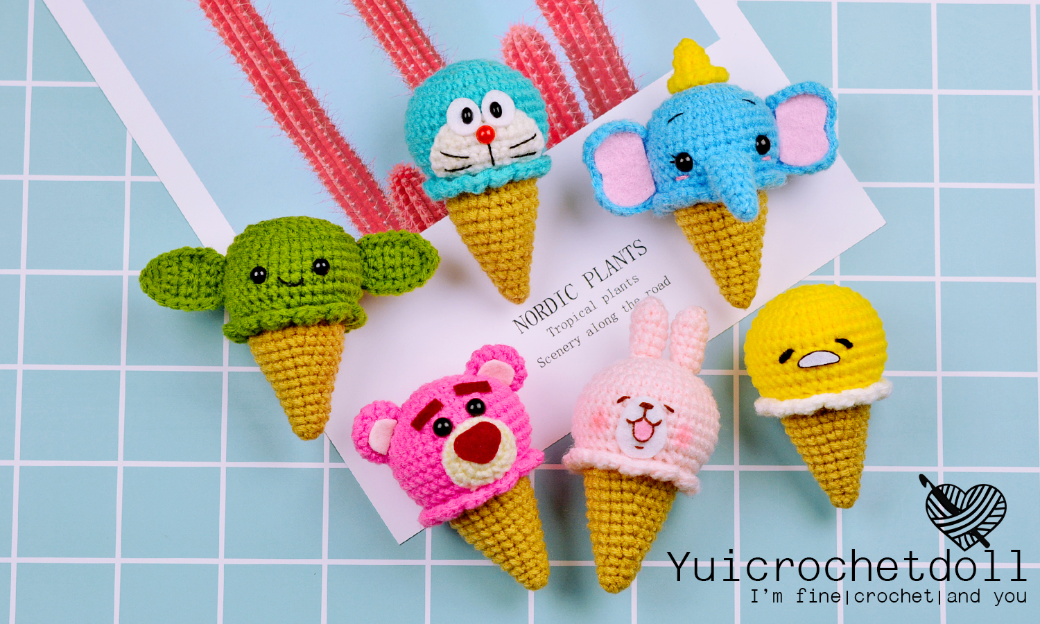 แพทเทิร์นไอศครีมโคนโครเชต์ ชุด 1