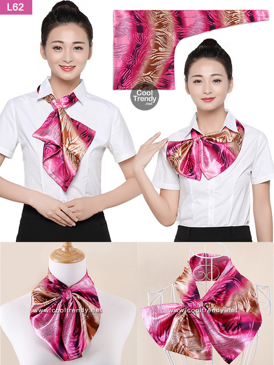 ผ้าพันคอสำเร็จรูป ผ้ายูนิฟอร์ม uniform ผ้าไหมซาติน : L62