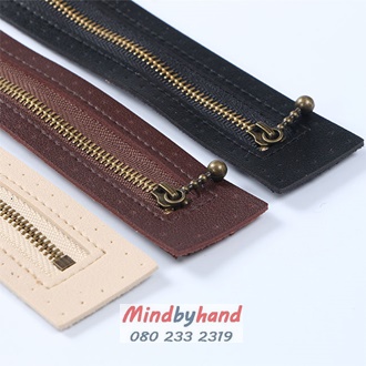 ซิปพร้อมหนังสำเร็จรูป ความยาว 19 cm.