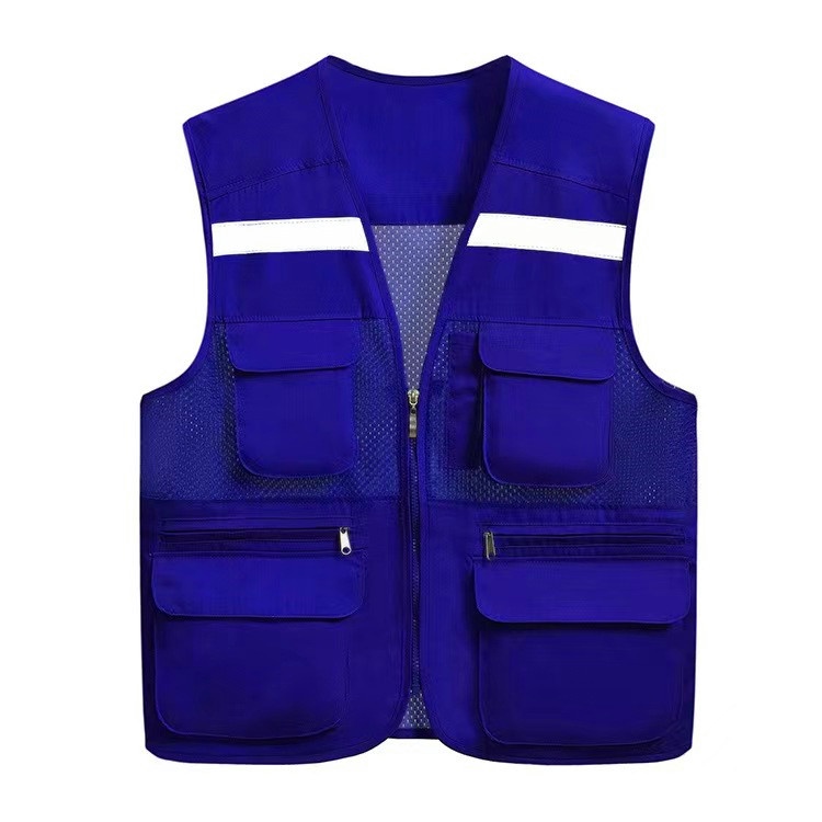 เสื้อแจ็คเก็ตสะท้อนแสงมี 6 กระเป๋าและกระเป๋าดินสอ