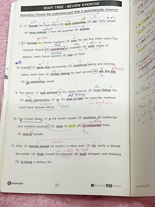 ►ครูพี่แนน Enconcept◄ หนังสือเรียน TCAS Admission เล่ม Grammar + Conversation เพื่อสอบ GAT O-Net 9 วิชาสามัญ ทบทวน Grammar Points ที่สำคัญและเจอในข้อสอบบ่อย มีกฎเหล็กสำคัญที่ควรทราบ มีโจทย์ประจำบท ในหนังสือจดครบเกือบทั้งเล่ม จดละเอียด โจทย์บางข้อเว้นว่างไ