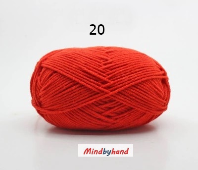 Milk Cotton เส้น4ply สีพื้น 20 Red