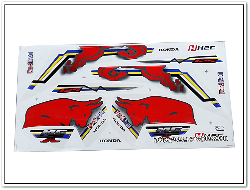 สติ๊กเกอร์ MSX-REDBULL ติดรถสีขาว