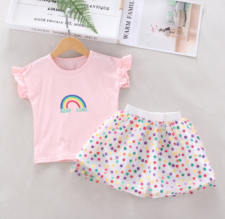 ha1286 เสื้อ+กระโปรง size 80-110 จำนวน 4 ตัวต่อแพ็ค