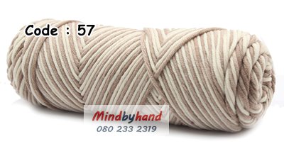 ไหมพรมวาเลนไทน์ รหัสสี 57 khaki white flowers