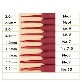 เข็มโครเชต์ด้ามซิลิโคน (สีแดง)