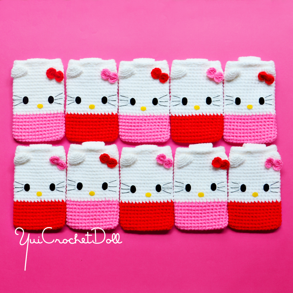 ซองใส่โทรศัพท์มือถือไหมพรม คิตตี้