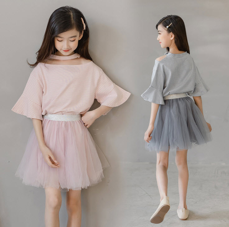 dr4898 เสื้อ+กระโปรง เด็กโต 3 ตัวต่อแพ็ค 110-170 (เลือกไซส์ได้ให้ครบแพ็ค)