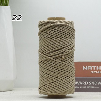 เชือกคอตตอลเส้นกลม สี 22 Shallow Khaki