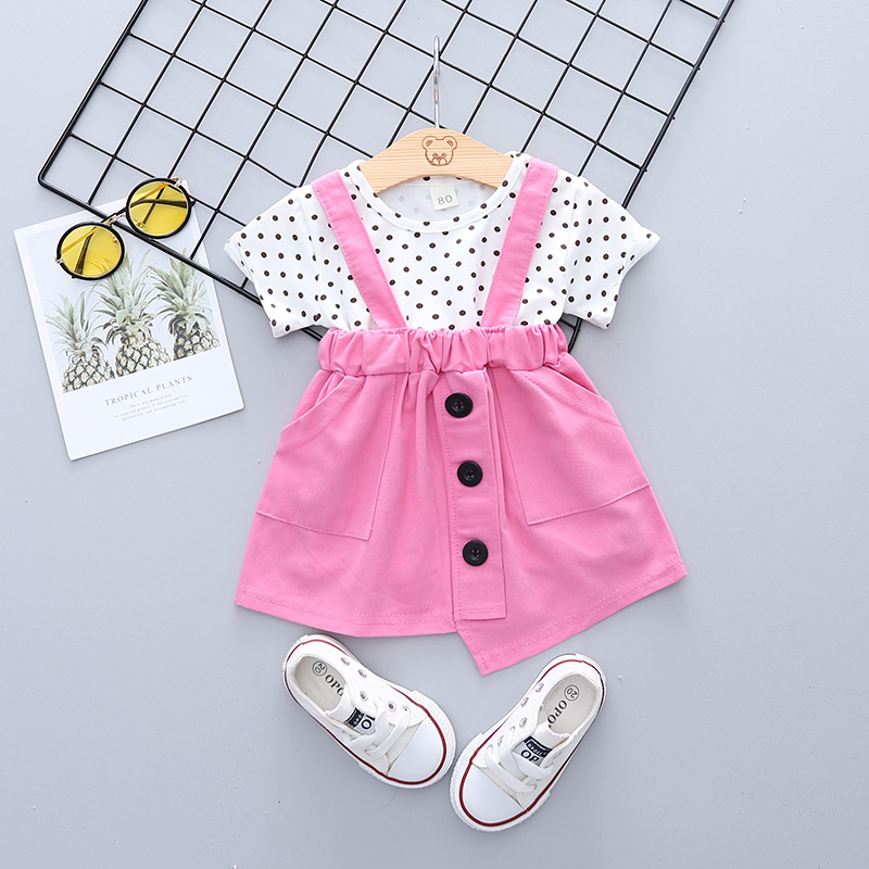 ha1416 เสื้อ+กระโปรงเอี๊ยม size 80-110 จำนวน 4 ตัวต่อแพ็ค