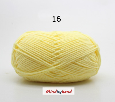 Milk Cotton เส้น4ply สีพื้น 16 Light yellow