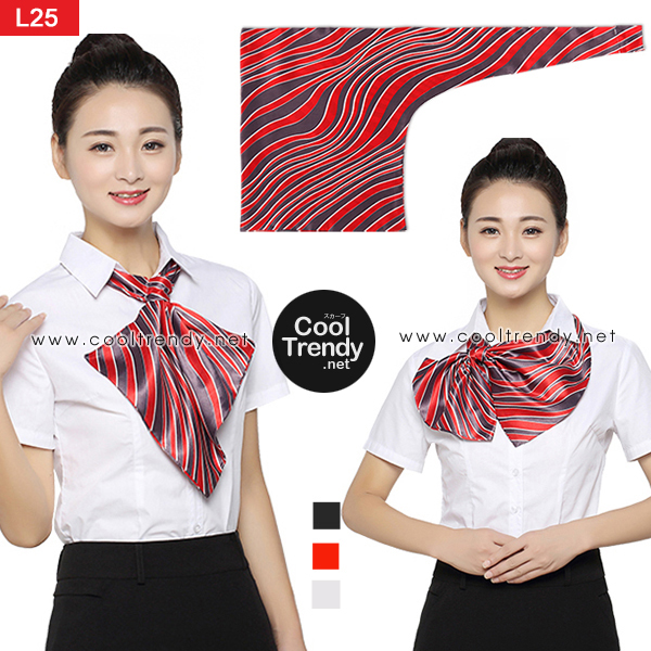ผ้าพันคอสำเร็จรูป ผ้ายูนิฟอร์ม uniform ผ้าไหมซาติน L25