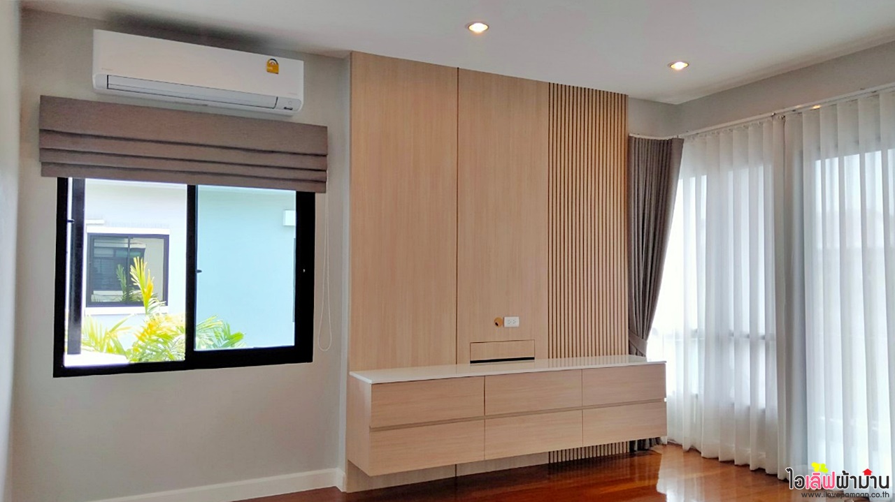 [H507] ผลงานติดตั้งผ้าม่าน และมู่ลี่ไม้🏡🌳หน้างานธีรินทร์ พาร์ค จรัญฯ 13–กาญจนาภิเษก🏠🏡