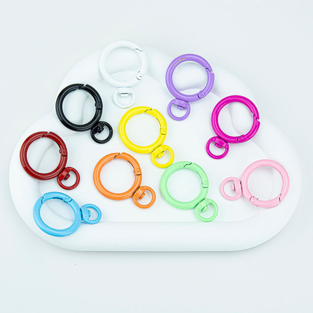 [ส่งจากไทย] MT52 ตะขอพวงกุญแจห่วงล็อคแบบสปริง ทรงกลม พร้อมห่วงหมุนได้ อะไหล่พวงกุญแจ DIY Craft╭♥