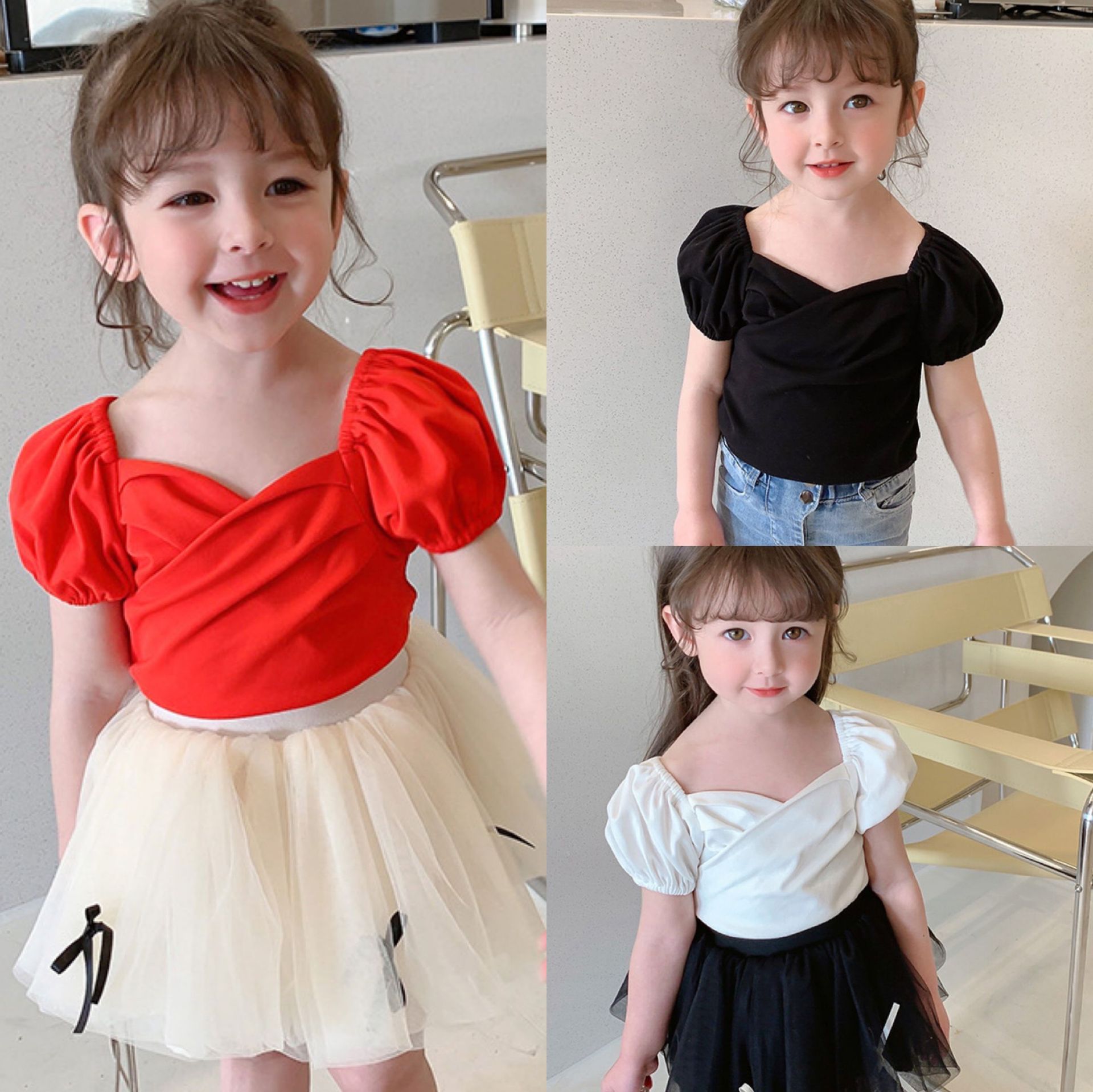 yy25 เสื้อแขนสั้น size 7-15 5 ชุดต่อแพ็ค (เลือกไซส์ได้ ให้ครบแพ็ค)