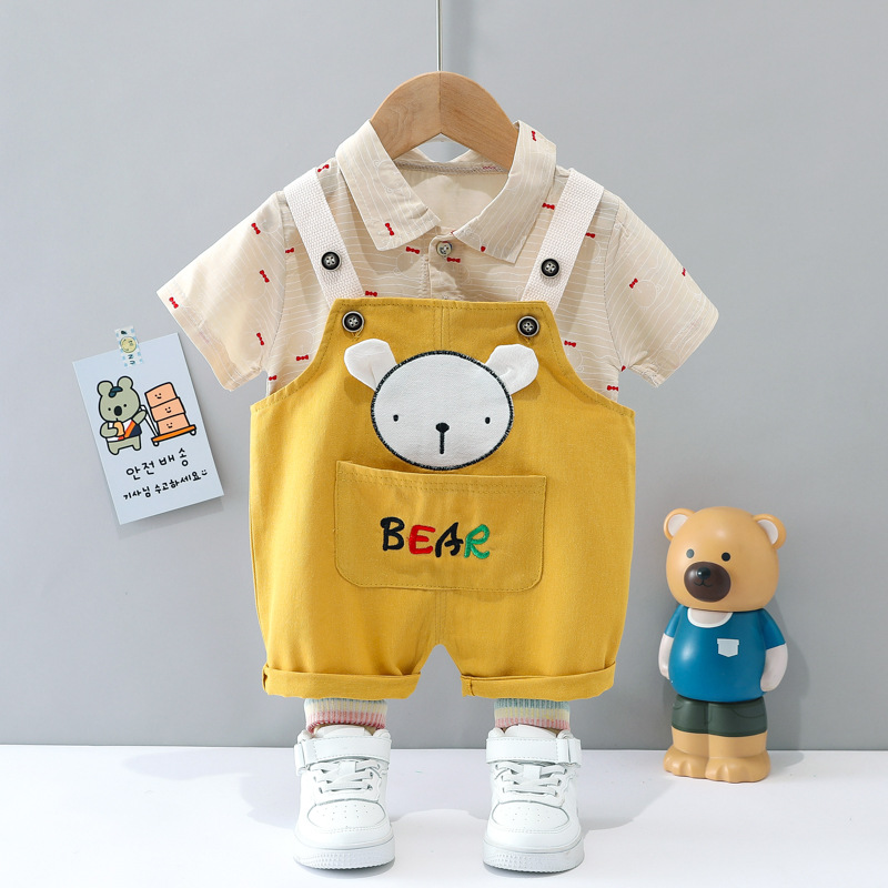 ha1583 เสื้อ+กางเกงเอี๊ยม size 80-110 จำนวน 4 ตัวต่อแพ็ค