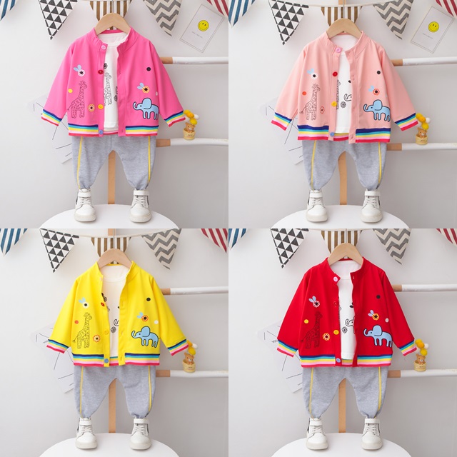 ha1812 เสื้อ+กางเกง(3ชิ้น) size 80-110 จำนวน 4 ตัวต่อแพ็ค