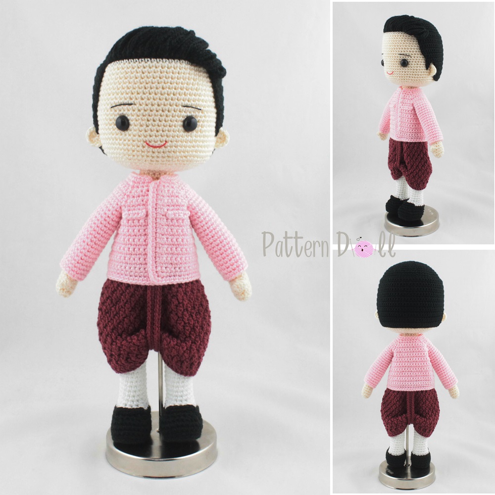 หนังสืองานฝีมือตุ๊กตาถักโครเชต์คู่แต่งงานชุดไทย ๑