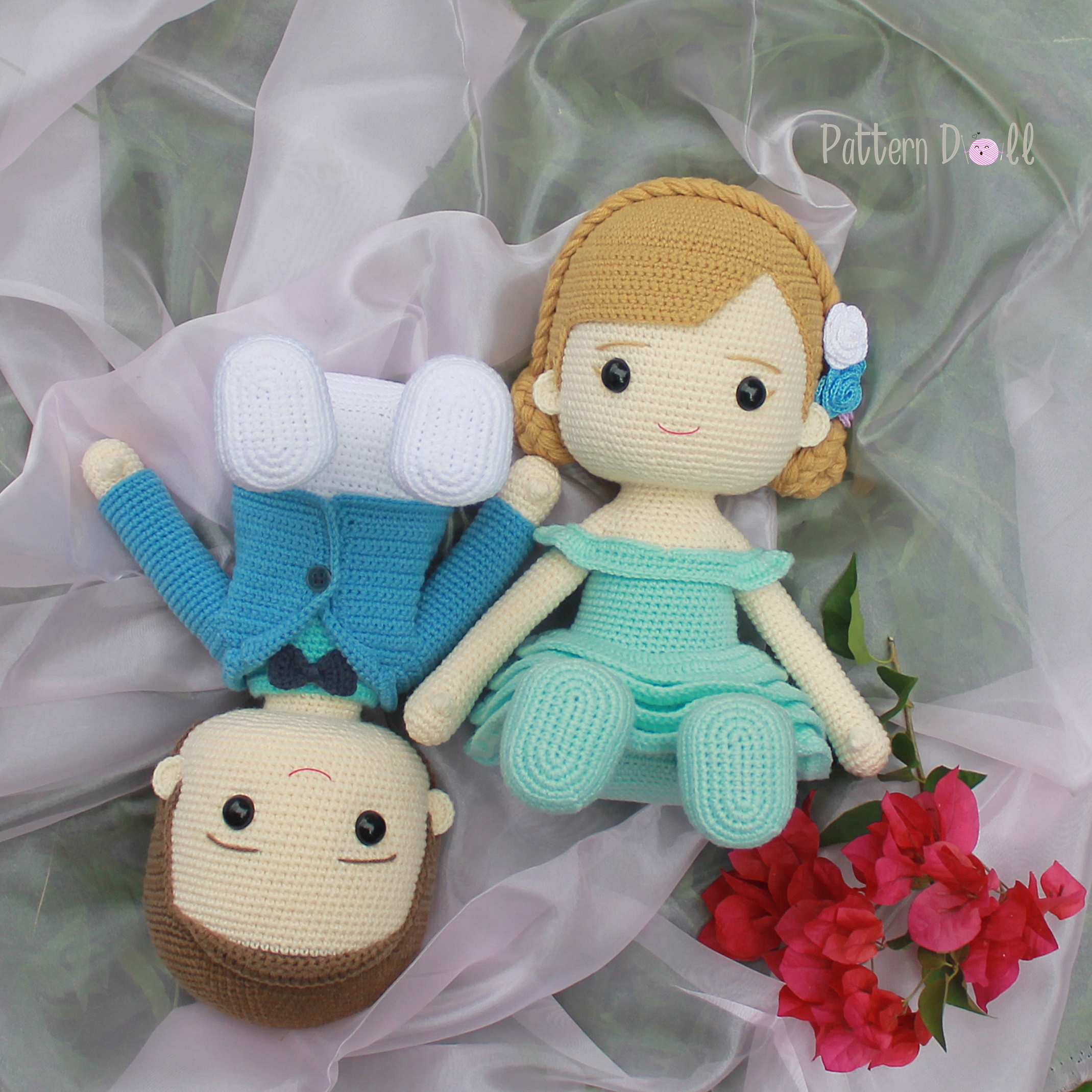 หนังสืองานฝีมือตุ๊กตาถักโครเชต์คู่บ่าวสาวท่านั่ง