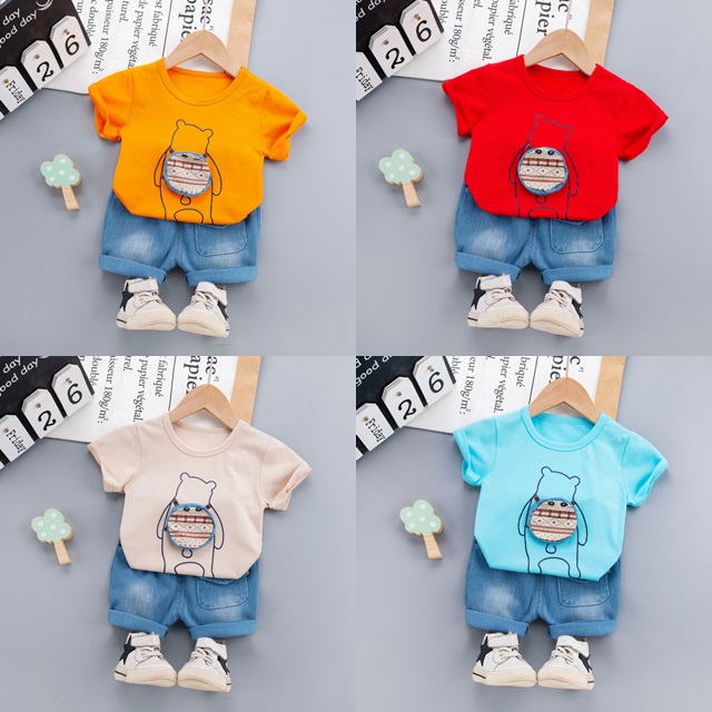 ha1410 เสื้อ+กางเกง size 80-110 จำนวน 4 ตัวต่อแพ็ค