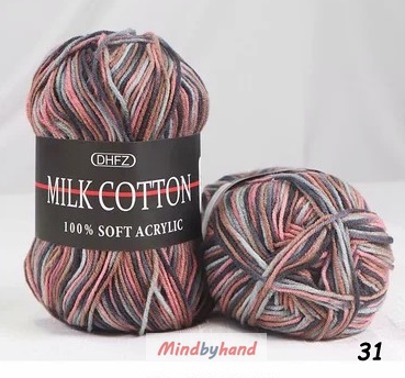 Milk Cotton เส้น4ply สีเหลือบ M31