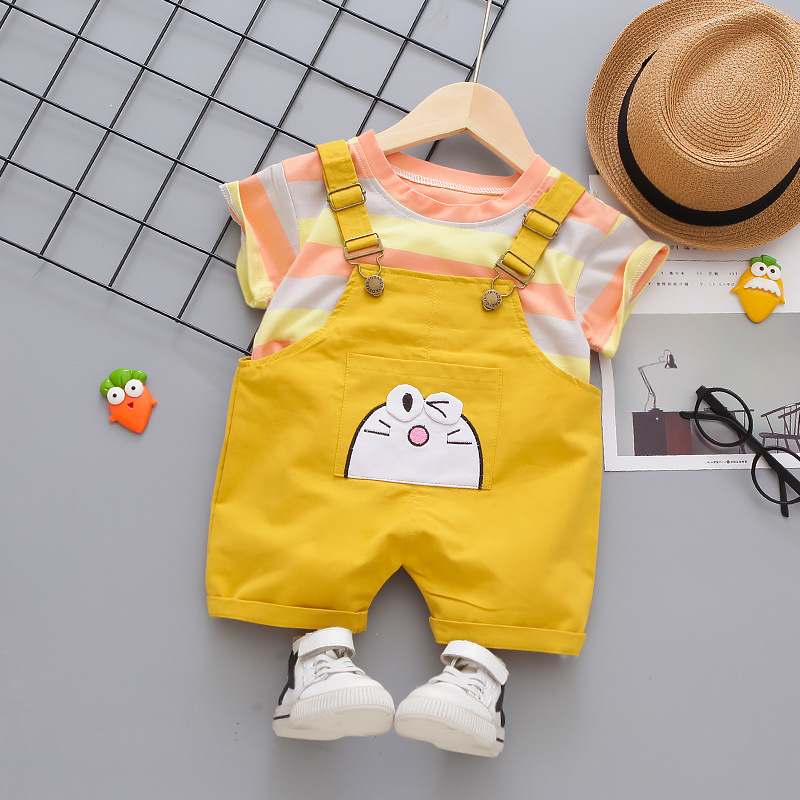 ha1383 เสื้อ+กางเกงเอี๊ยม size 80-110 จำนวน 4 ตัวต่อแพ็ค