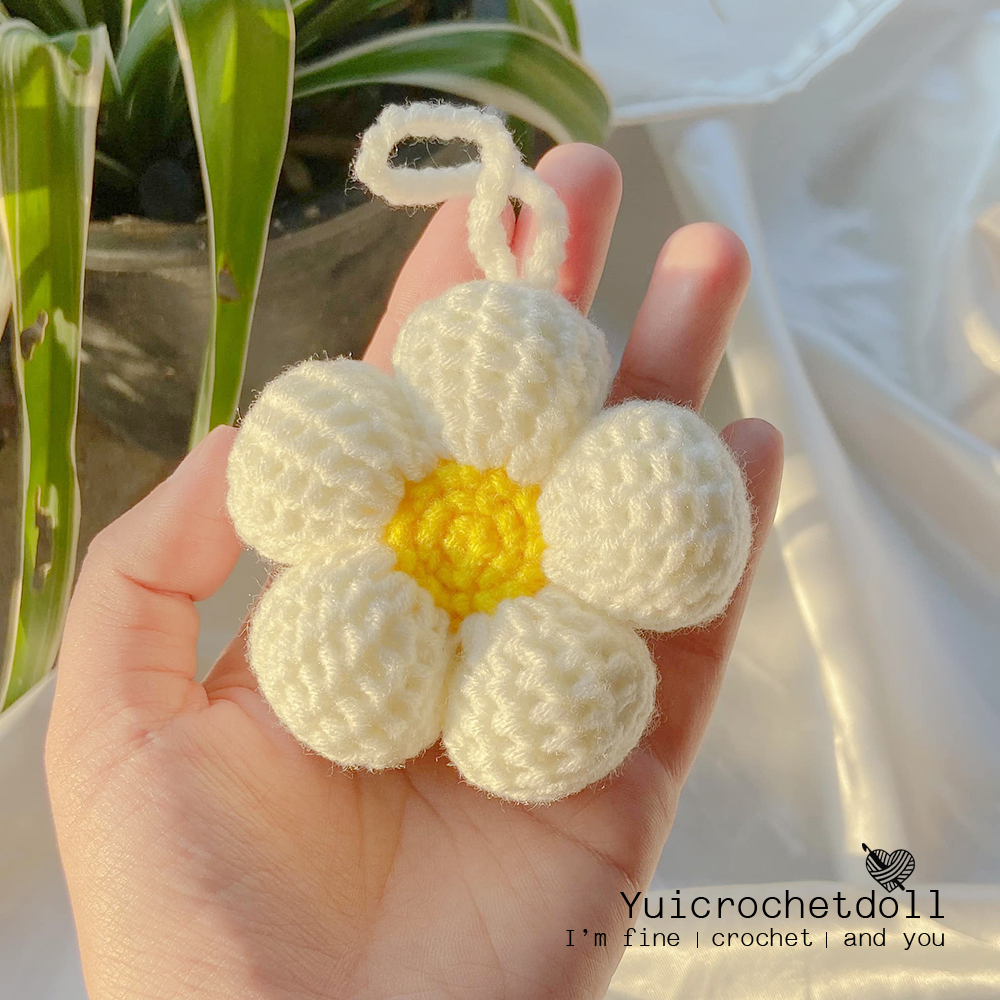 พวงกุญแจห้อยกระเป๋าดอกไม้ ✿ 100% Hanamade ไหม Cotton Milk น้องน่ารัก นุ่มนิ่ม พร้อมจัดส่ง