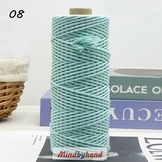 เชือกฟอก / เชือกคอตตอล 2 มิล สี 08 สีฟ้าอ่อน