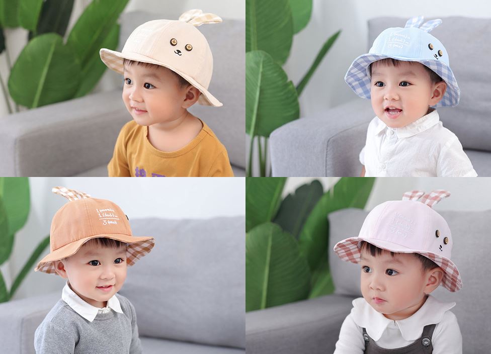 yu1608 หมวกเด็ก 5 ใบต่อแพ็ค **คละสี**