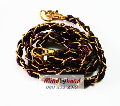 โซ่สายกระเป๋าสีทอง + ก้ามปู + ห่วง D ร้อยหนัง