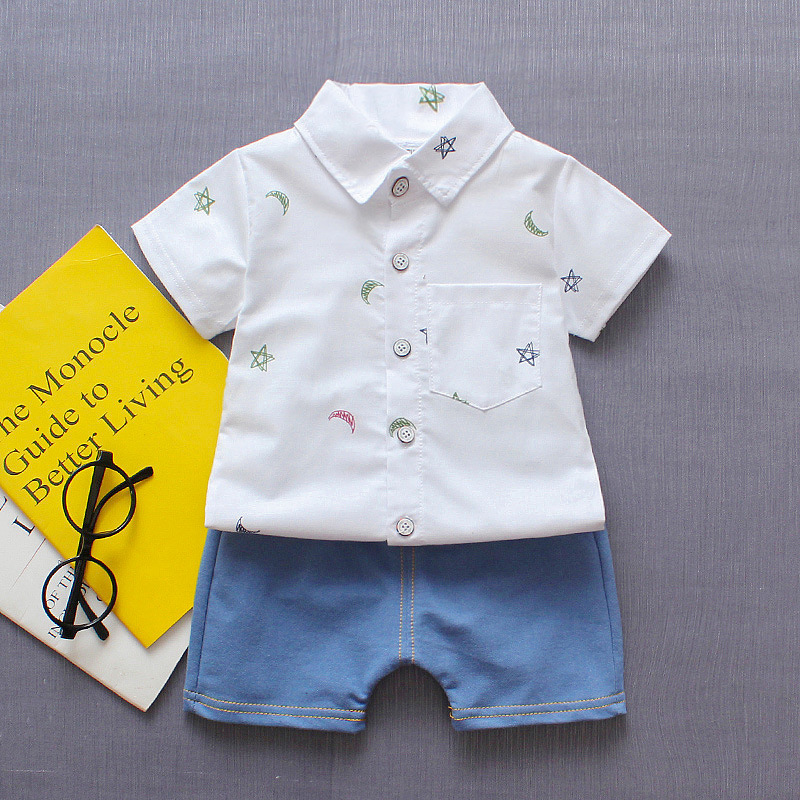 ha681 เสื้อเชิร์ต+กางเกง size 80-110 4ตัวต่อแพ็ค