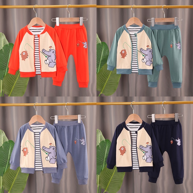 ha1826 เสื้อ+กางเกง(3ชิ้น) size 80-110 จำนวน 4 ตัวต่อแพ็ค
