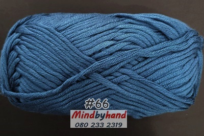 ไหมพรม คอตตอลมายด์เส้นใหญ่ รหัสสี 66 สีฟ้า-น้ำเงิน