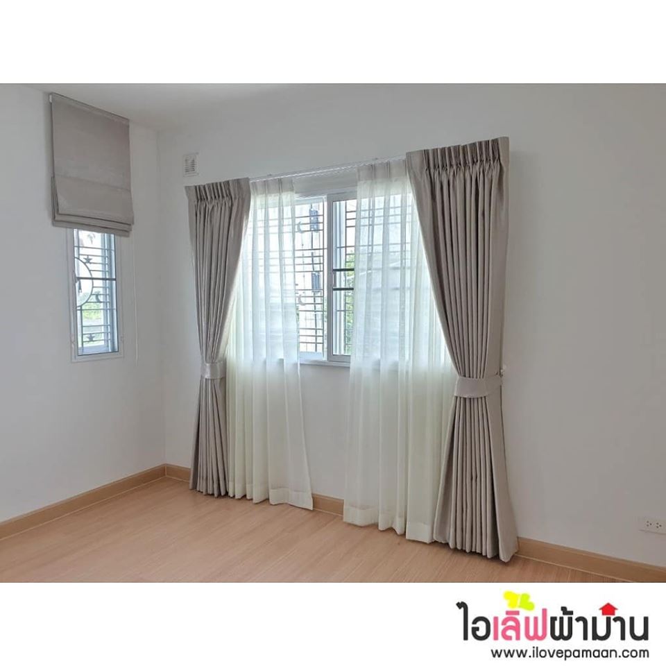 [H438] พฤกษา ปิ่นเกล้า ผ้ากันแสง ติดทั้งม่านจีบ และม่านพับ รวมถึงวอลเปเปอร์ด้วยค่ะ