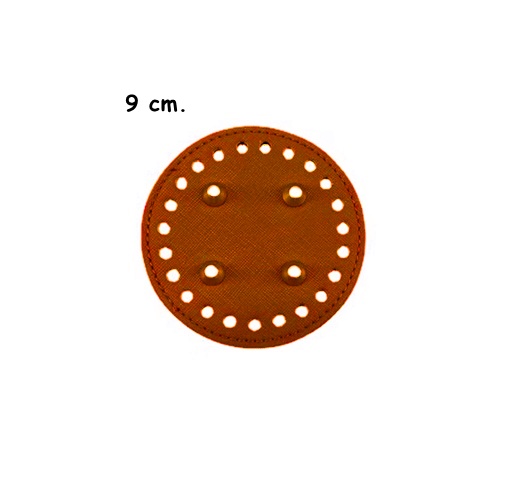 แผ่นหนังรองก้นกระเป๋าสำเร็จรูป ขนาด 9 cm. ทรงกลม