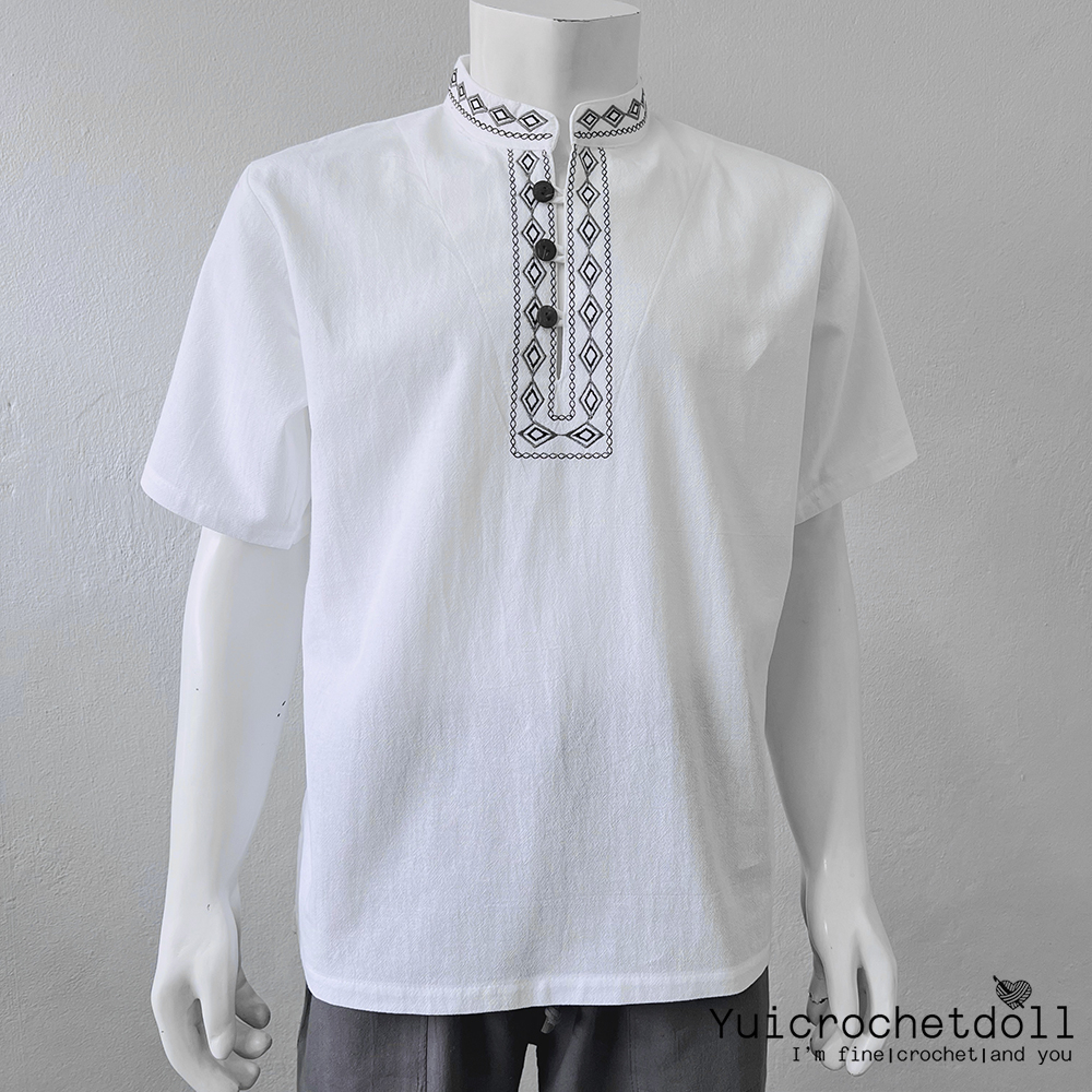เสื้อผ้าฝ้ายคอจีน ปักลาย สไตล์พื้นเมือง รูปแบบสุภาพเป็นทางการ เนื้อผ้าสวมใส่สบาย